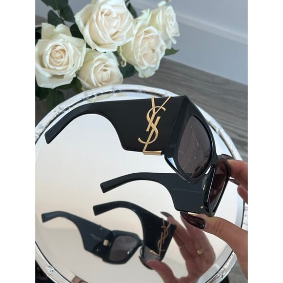 NEW Saint Laurent SLM119 Blaze Black Sunglasses - Picture 7 of 9